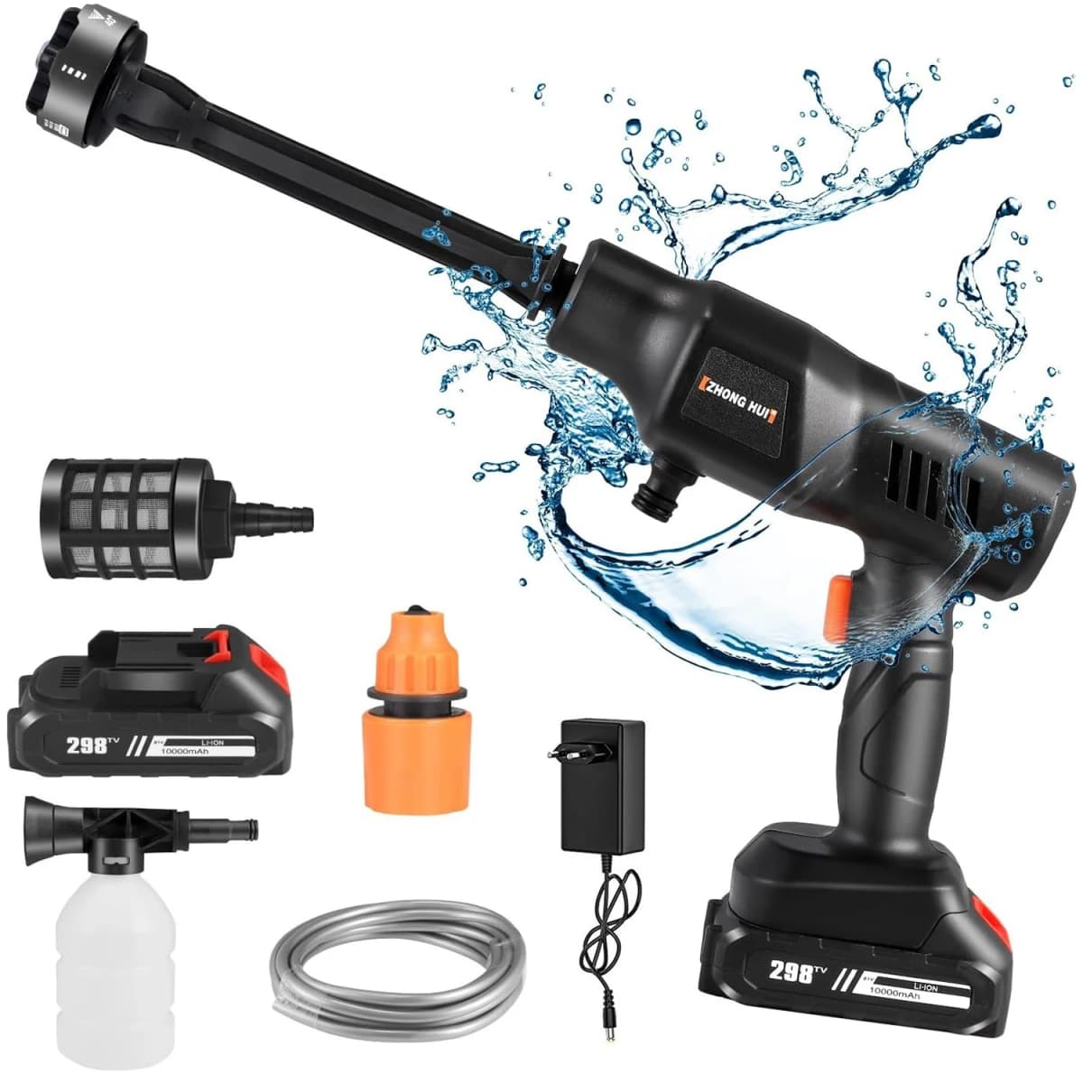 36Bar Cordless High Pressure Washer 6 In 1 Rechargeable Battery Wash Water Gun For Patio And Car Floor Garden Pet Cleaning