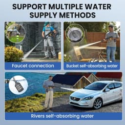 36Bar Cordless High Pressure Washer 6 In 1 Rechargeable Battery Wash Water Gun For Patio And Car Floor Garden Pet Cleaning