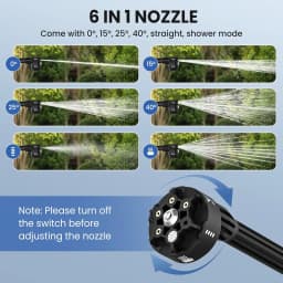 36Bar Cordless High Pressure Washer 6 In 1 Rechargeable Battery Wash Water Gun For Patio And Car Floor Garden Pet Cleaning