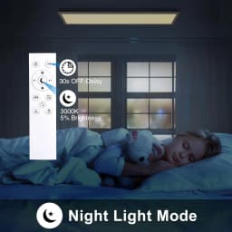 LED Panel Ceiling Light 100x25cm 30W, Dimmable with Remote, RGB Backlight, 3000K-6500K for Living Room, Office, Etc.