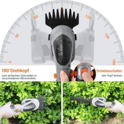 7.2V Pole Hedge Trimmer & Handheld Cordless Grass Shear & Rechargeable Batterie, Cordless Electric Hedge Trimmer Extension Pole