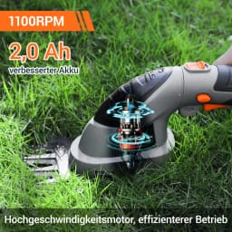 7.2V Pole Hedge Trimmer & Handheld Cordless Grass Shear & Rechargeable Batterie, Cordless Electric Hedge Trimmer Extension Pole