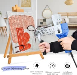 Electric Tufting Gun 2 in 1 Set with Fabric, Carpet Trimmer Carpet Tapis Knitting Tufting Pistol Weaving Flocking Rug Machine
