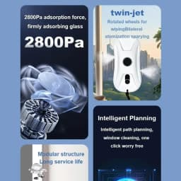 DIVEDEER Ultra-thin Window Cleaning Robot With Double Water Jet Intelligent Planning Large Suction Cleaning Machine