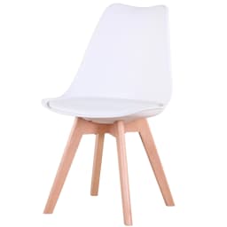 EGOONM Nordic Round Dining Table and Set of 4 Dining Chairs with PU cushion for Dining Room Kitchen Restaurant Balcony Home
