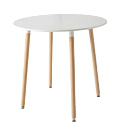EGOONM Nordic Round Dining Table and Set of 4 Dining Chairs with PU cushion for Dining Room Kitchen Restaurant Balcony Home