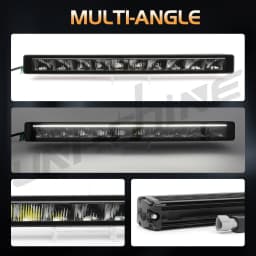 UNISHINE Hood Reflector LED Light Bar 6000K Amber DRL Spot Flood Beams Work Light Bar 600W for Offroad 4WD 4x4 Trucks 12V 24V