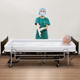 Inflatable Bathtub Bedside Shower Kit Adult PVC Bathtub with Electric Air Pump and Water Bag for The Pregnant Elderly Disabled