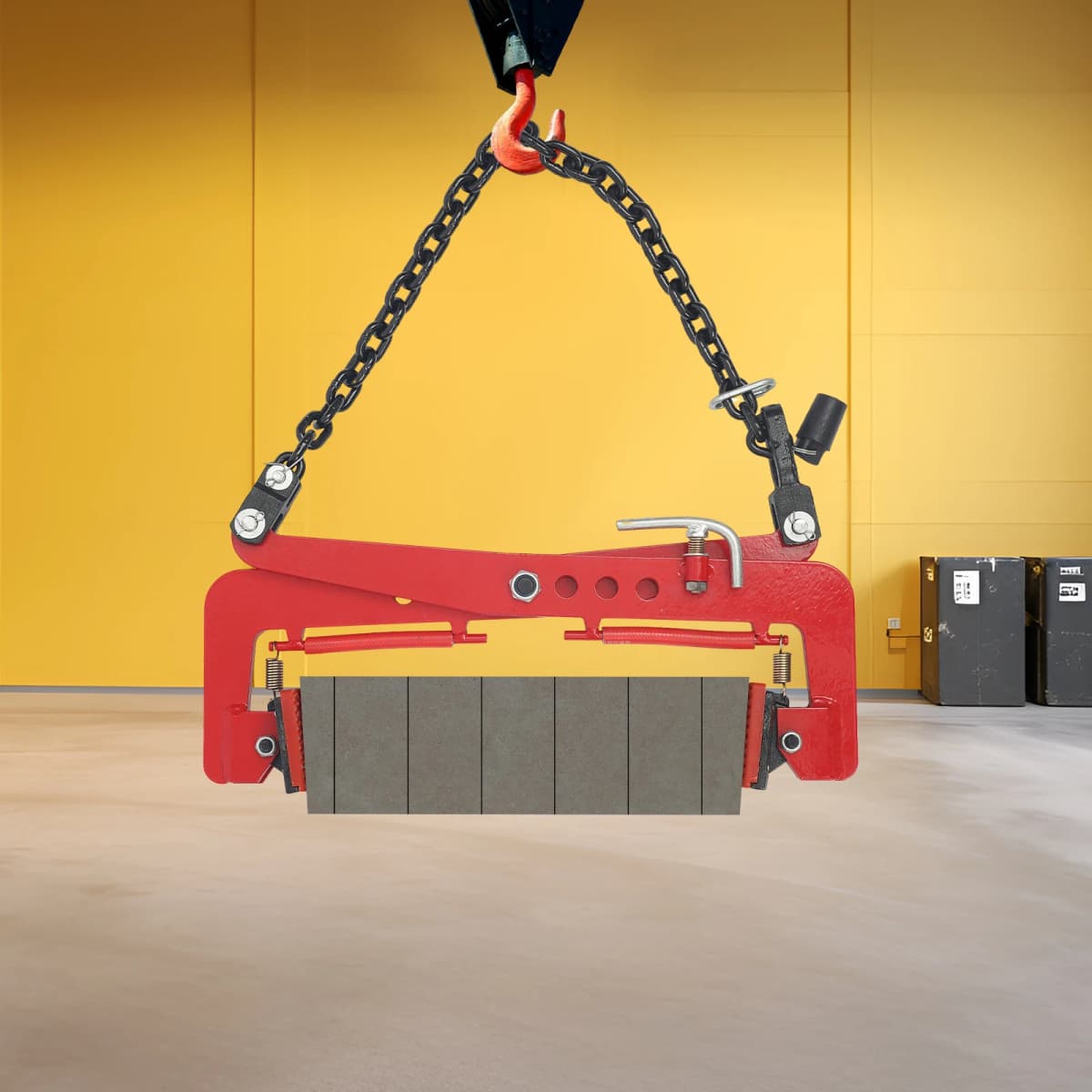 325kg Lifting Clamp for Stone, Scissor Design Adjustable 12-36cm Rubber Chuck, Alloy Steel Construction Material Handling Tool