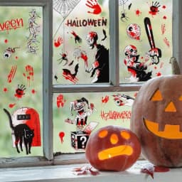 Halloween Blutige Hand Aufkleber, Fenster Sticker Horror, Halloween Zombie Poster, Gruselige Fensterbilder,