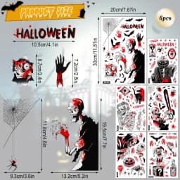 Halloween Blutige Hand Aufkleber, Fenster Sticker Horror, Halloween Zombie Poster, Gruselige Fensterbilder,