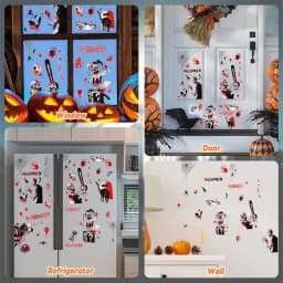 Halloween Blutige Hand Aufkleber, Fenster Sticker Horror, Halloween Zombie Poster, Gruselige Fensterbilder,