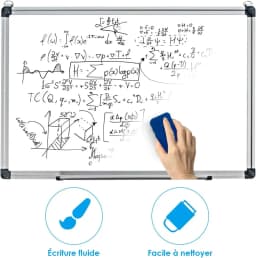 Magnetic Whiteboard 50 x 35CM, Magnetic Wallboard, Magnetic Eraser Block Marker, Magnetic Lacquered Surface, Aluminium Frame