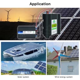 MPPT 1600W 24V Boost & Buck Wind Solar Hybrid Controller Wind 600W & Solar 1000W Best Heat Dissipation Design with LCD Display