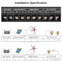 MPPT 1600W 24V Boost & Buck Wind Solar Hybrid Controller Wind 600W & Solar 1000W Best Heat Dissipation Design with LCD Display