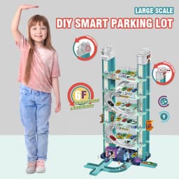 Parking Building Car Electric Track Lot Set Alloy Car Toy Intelligent with Lifts Ramp Building Toy Children Table Game Boy Gift
