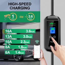 Chiefleed EV Charger 16A 3.6KW Type 2 Wall Box Tuya App Wifi Home Charging Electric Vehicle Hybrid Cars Total Length 20M