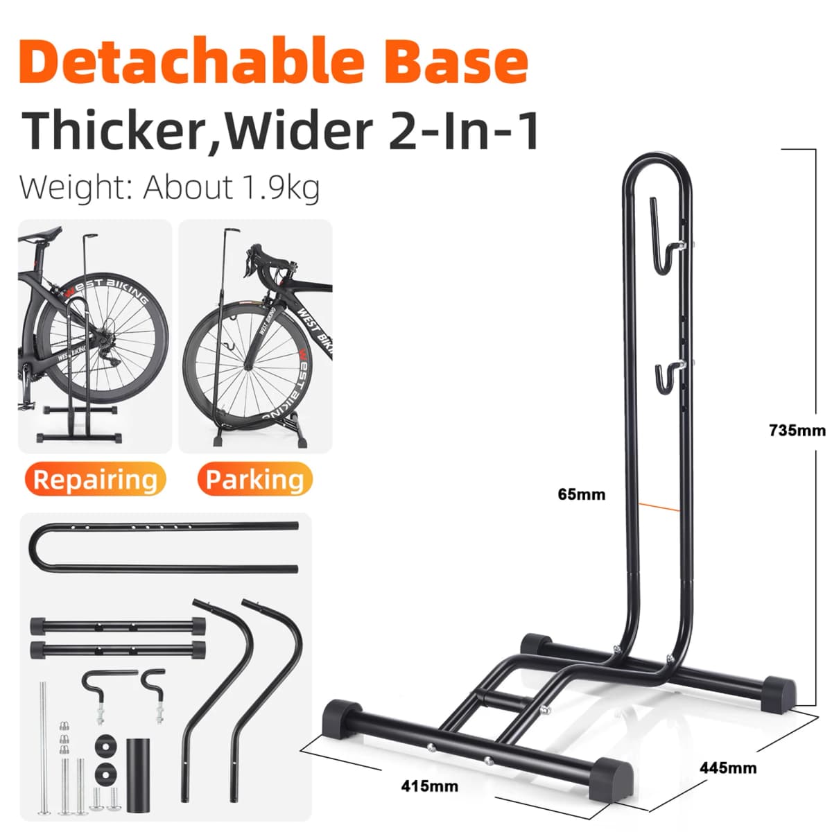 Bicycle Floor Parking Rack Bike Indoor Garage Storage Bike Repair Stand Maintenance Holder Rack for Mountain MTB Bike 2023
