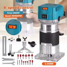 Brushless Electric Woodworking Trimmer 2000W Machine Wood Router Milling Engraving Slotting for Makita 18V Battery