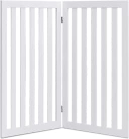 Dog Barrier Gate, 89 cm High, Wooden Children's Gate,Dog Barrier Gate, Flexible Door Safety Gate (White, 2 Panels)