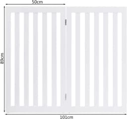 Dog Barrier Gate, 89 cm High, Wooden Children's Gate,Dog Barrier Gate, Flexible Door Safety Gate (White, 2 Panels)