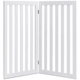 Dog Barrier Gate, 89 cm High, Wooden Children's Gate,Dog Barrier Gate, Flexible Door Safety Gate (White, 2 Panels)