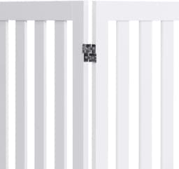 Dog Barrier Gate, 89 cm High, Wooden Children's Gate,Dog Barrier Gate, Flexible Door Safety Gate (White, 2 Panels)