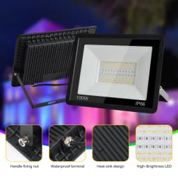 TUYA Smart Control Floodlight RGB Waterproof Light 100W Outdoor Light LED Flood Light For Garden Yard Decor WIFI Connect