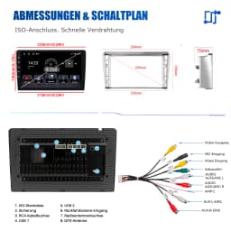 ESSGOO Android 14 2 DIN Wireless CarPlay Android Auto Car stereo Radio WIFI BT FM RDS GPS NAVI SWC For Toyota Avensis 2002-2008