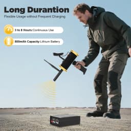 Upgraded Microcomputer Chip Metal Detector, 800mAh Rechargeable Lithium Battery Cordless Detector, Signal Bar & LCD Display with Headphones & Anti-collision Protective Edge