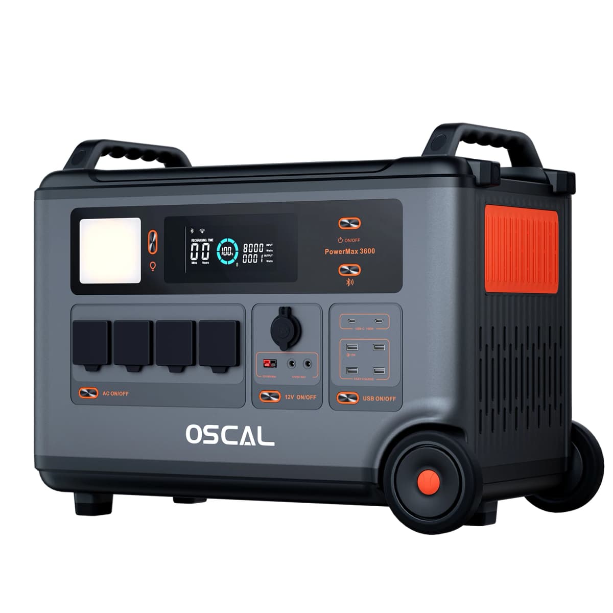 Oscal Powermax 3600W Portable Power Station 3600Wh LiFePO4 Battery 14 Outlets Morse Code Signal APP Control Home Battery Backup