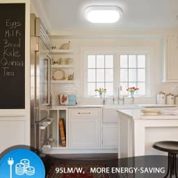 3-Pack 18W LED Ceiling Lights, 1710lm, IP65 Waterproof Oval Bathroom Lights for Hallway, Balcony, Basement, Garden