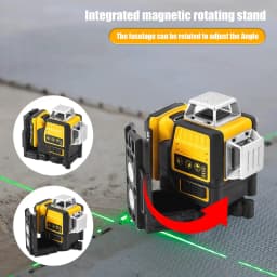 12 Lines Laser Level Horizontal Green Light Level Meter set Outdoor Surveying Tools 3D 360 Degree Vertical 12V Lithium Battery