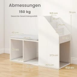 Shoe Bench Shoe Rack with Seat and Side Storage Space Entrance Bench with Removable Seat Cushion for Hallway, Living