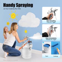10L Air Paint Sprayer Tank Professional HVLP Spray Gun System 50-80 PSI 3mm Nozzle for Wall Painting DIY Projects