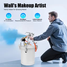 10L Air Paint Sprayer Tank Professional HVLP Spray Gun System 50-80 PSI 3mm Nozzle for Wall Painting DIY Projects