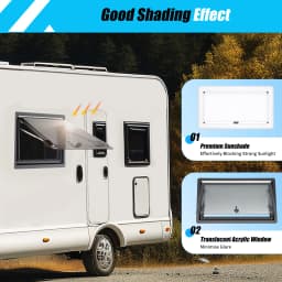 Window 900 X 500 mm Caravan Window E13 Hinged Window RV External Push Window W/Integrated Roller Blind Fly Screen Side Window