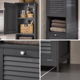 SoBuy BZR124 High wardrobe with fold-out laundry bag bathroom wardrobe narrow laundry wardrobe bathroom shelf bathroom furniture