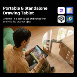 HUION Kamvas Slate 13 Drawing Tablet 12.7inch Tablet Android 14 8GB+256GB RAM 10000mAh with H-Pencil Graphics Tablet Art Design
