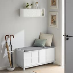 SoBuy FHK18-W Wall wardrobe with sliding doors and compartment hallway wardrobe wall shelf hanger no matter wardrobe White BHT approx.: 75x23x20cm