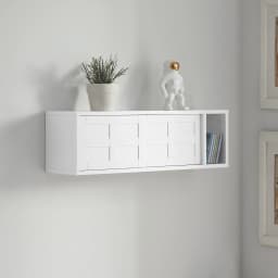 SoBuy FHK18-W Wall wardrobe with sliding doors and compartment hallway wardrobe wall shelf hanger no matter wardrobe White BHT approx.: 75x23x20cm