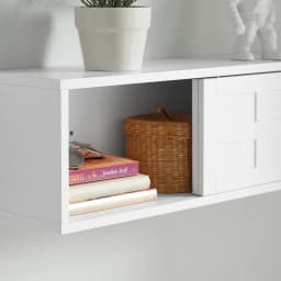 SoBuy FHK18-W Wall wardrobe with sliding doors and compartment hallway wardrobe wall shelf hanger no matter wardrobe White BHT approx.: 75x23x20cm
