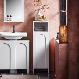 SoBuy BZR161-W laundry wardrobe with fold-out laundry bag laundry collector laundry basket laundry chest bathroom wardrobe bathroom wardrobe