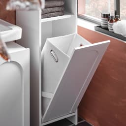 SoBuy BZR161-W laundry wardrobe with fold-out laundry bag laundry collector laundry basket laundry chest bathroom wardrobe bathroom wardrobe