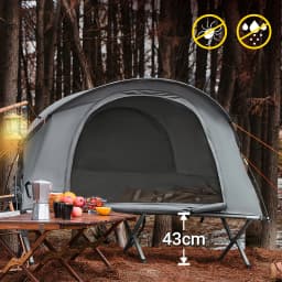 SoBuy OGS60-HG Survival tent Camp Bed 4in1 Camping Set with sleeping bag Mattress and accessories tent 1 Person