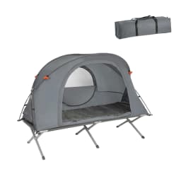 SoBuy OGS60-HG Survival tent Camp Bed 4in1 Camping Set with sleeping bag Mattress and accessories tent 1 Person