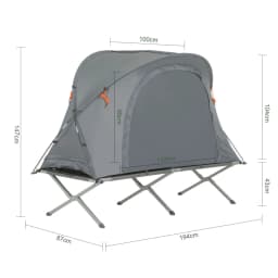SoBuy OGS60-HG Survival tent Camp Bed 4in1 Camping Set with sleeping bag Mattress and accessories tent 1 Person