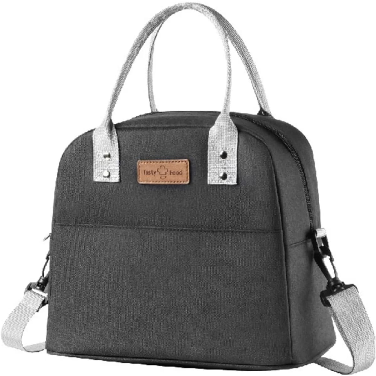 Insulated Lunch Tote Bag Reusable Meal Prep Thermal lunch Bag Waterproof Cooler bag for Office,Picnic (Black)