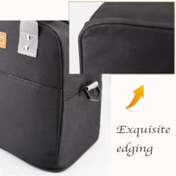 Insulated Lunch Tote Bag Reusable Meal Prep Thermal lunch Bag Waterproof Cooler bag for Office,Picnic (Black)