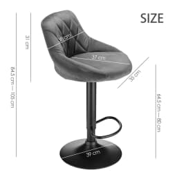 Set of 2 Velvet Bar Stools. Modern Design Kitchen Chair with Height Adjustable Seat, 360° Swivel and Footrest